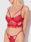 MILA EYELASH LACE STRAPPY LONGLINE BRA & TANGA SET