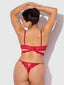 MILA EYELASH LACE STRAPPY LONGLINE BRA & TANGA SET