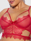 MILA EYELASH LACE STRAPPY LONGLINE BRA & TANGA SET
