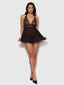MILA EYELASH LACE & MESH BABYDOLL & G-STRING SET
