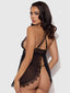 MILA EYELASH LACE & MESH BABYDOLL & G-STRING SET