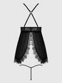 MILA EYELASH LACE & MESH BABYDOLL & G-STRING SET
