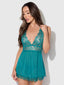 MILA EYELASH LACE & MESH BABYDOLL & G-STRING SET
