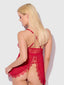 MILA EYELASH LACE & MESH BABYDOLL & G-STRING SET