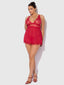 MILA EYELASH LACE & MESH BABYDOLL & G-STRING SET