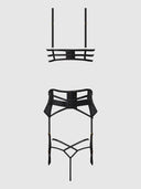 NADIA LACE & MESH BRA, GARTER & G-STRING SET