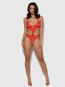 NADIA LACE & MESH CUTOUT TEDDY
