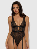 HELENA LACE & SATIN WIRELESS & OPEN BACK TEDDY