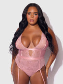 HELENA LACE & SATIN WIRELESS & OPEN BACK TEDDY
