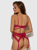 BIANCA STRAPPY LACE BRA, GARTER & HIPSTER SET