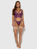 BIANCA STRAPPY LACE BUSTIER & THONG SET