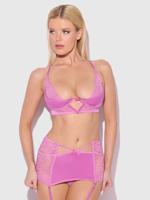 NATASHA MICRO & LACE BRA, GARTER SKIRT & G-STRING SET