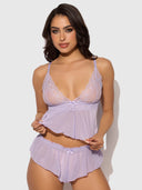 VIVIENNE LACE & MESH CAMI & TAP SHORT SET