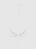RHINESTONE DRAPED HALTER BRALETTE