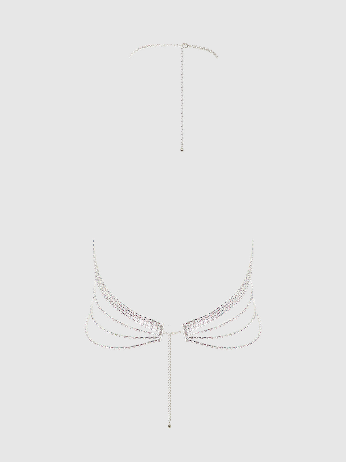 RHINESTONE DRAPED HALTER BRALETTE