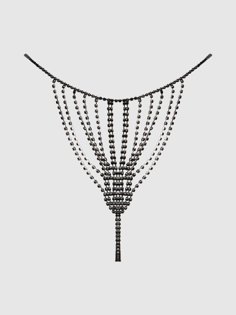 RHINESTONE VERTICAL THONG