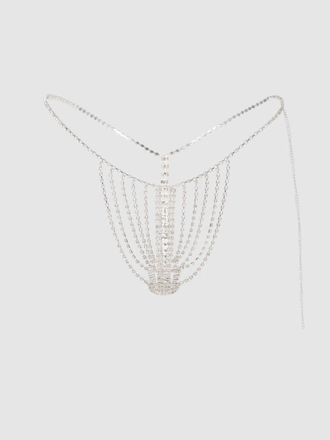 RHINESTONE VERTICAL THONG