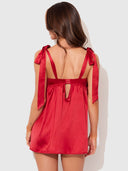 BRIGETA 2 PIECE BABYDOLL & G-STRING SET CRIMSON RED / S