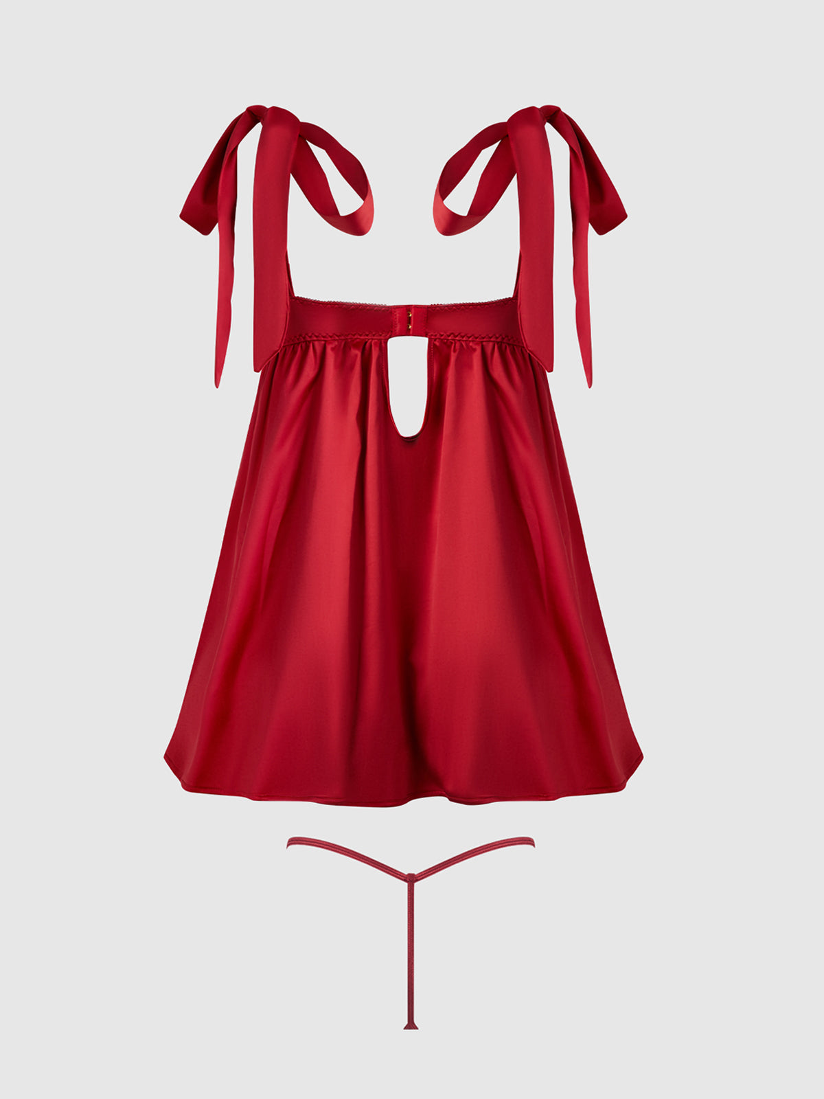 BRIGETA SATIN OPEN CUP BABYDOLL & G-STRING SET