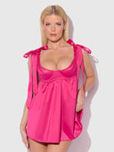 BRIGETA SATIN OPEN CUP BABYDOLL & G-STRING SET
