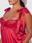 ROSALIE SATIN & EMBROIDERED LACE BABYDOLL & G-STRING SET