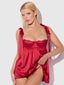 ROSALIE SATIN & EMBROIDERED LACE BABYDOLL & G-STRING SET