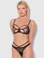 ROSALIE SATIN & EMBROIDERED LACE STRAPPY TANGA