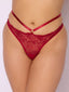 ROSALIE SATIN & EMBROIDERED LACE STRAPPY TANGA