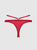 ROSALIE SATIN & EMBROIDERED LACE STRAPPY TANGA