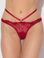 ROSALIE SATIN & EMBROIDERED LACE STRAPPY TANGA