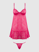 FLORA  LACE BABYDOLL & G-STRING SET