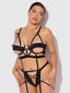 DEVON ELASTIC STRAPPY OPEN CUP BRA & CROTCHLESS PANTY SET