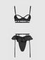 BRIGETA SATIN OPEN CUP BRA & SKIRTED THONG SET