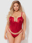 BRIGETA FITTED DEEP PLUNGE PUSH UP BUSTIER W G-STRING CRIMSON RED / S