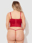 BRIGETA FITTED DEEP PLUNGE PUSH UP BUSTIER W G-STRING CRIMSON RED / S