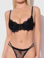 JOCELYN LACE  & SATIN PUSH UP BRA STRAPY THONG SET