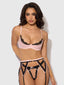 JOCELYN SATIN & LACE PUSH UP BRA, GARTER, & TANGA SET