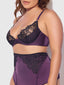 JOCELYN LACE & SATIN BRA, SKIRT & CROTCHLESS G-STRING SET