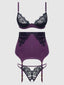 JOCELYN LACE & SATIN BRA, SKIRT & CROTCHLESS G-STRING SET