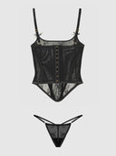 JOCELYN LACE UNDEREWIRE BUSTIER & G-STRING SET