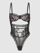 JOCELYN SATIN & LACE UNDERWIRE TEDDY