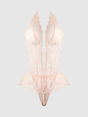 JOCELYN LACE & PEARL CROTCHLESS TEDDY