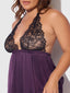 JOCELYN LACE & SATIN DROP OFF BABYDOLL & G-STRING SET