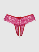 JOCELYN LACE & PEARL CROTCHLESS THONG