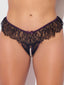 JOCELYN LACE & PEARL CROTCHLESS THONG