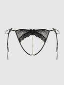 JOCELYN LACE & PEARL CROTCHLESS TIE SIDE BIKINI