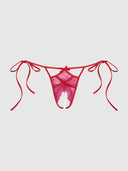 JOCELYN LACE & PEARL CROTCHLESS TIE SIDE BIKINI