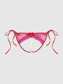 JOCELYN LACE & PEARL CROTCHLESS TIE SIDE BIKINI