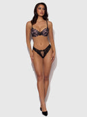 SAVANNAH LACE PUSH UP PLUNGE BRA & TANGA SET