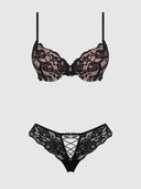 SAVANNAH LACE PUSH UP PLUNGE BRA & TANGA SET